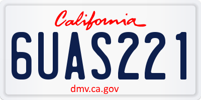 CA license plate 6UAS221