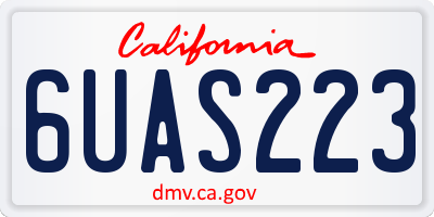 CA license plate 6UAS223