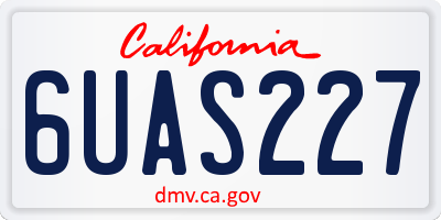 CA license plate 6UAS227