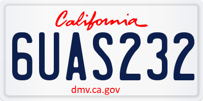 CA license plate 6UAS232