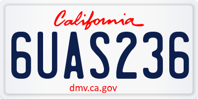 CA license plate 6UAS236