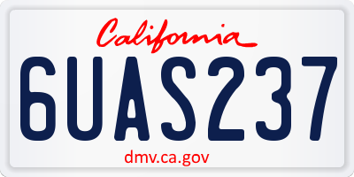 CA license plate 6UAS237