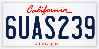 CA license plate 6UAS239
