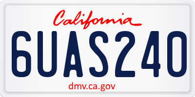CA license plate 6UAS240