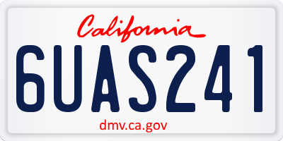 CA license plate 6UAS241