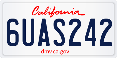 CA license plate 6UAS242