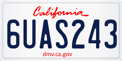 CA license plate 6UAS243