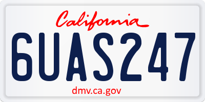 CA license plate 6UAS247