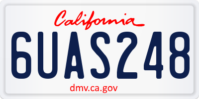 CA license plate 6UAS248
