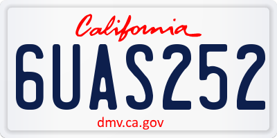CA license plate 6UAS252