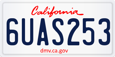 CA license plate 6UAS253
