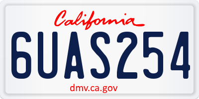 CA license plate 6UAS254