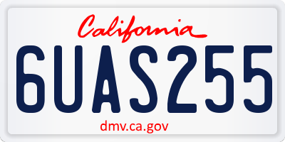CA license plate 6UAS255
