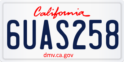 CA license plate 6UAS258