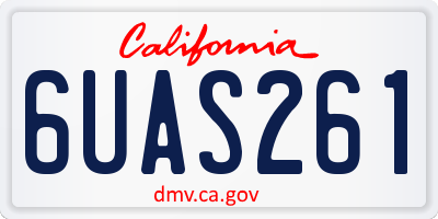 CA license plate 6UAS261