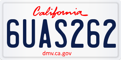 CA license plate 6UAS262
