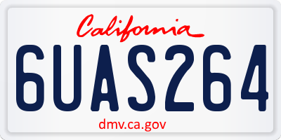 CA license plate 6UAS264