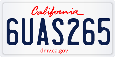 CA license plate 6UAS265