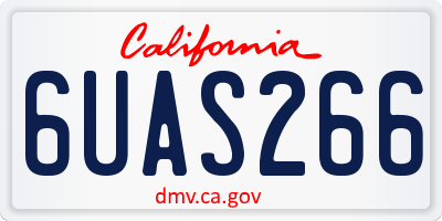 CA license plate 6UAS266