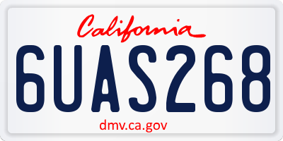 CA license plate 6UAS268
