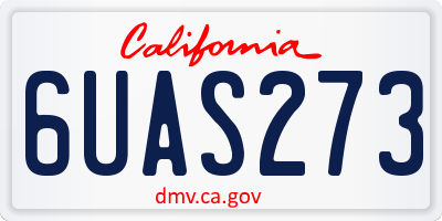 CA license plate 6UAS273