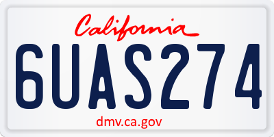 CA license plate 6UAS274