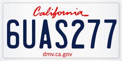 CA license plate 6UAS277