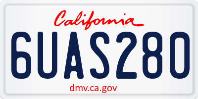 CA license plate 6UAS280