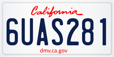 CA license plate 6UAS281