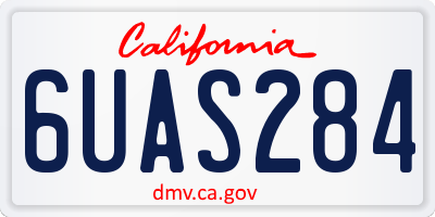 CA license plate 6UAS284