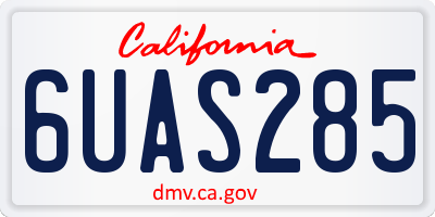 CA license plate 6UAS285