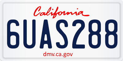 CA license plate 6UAS288