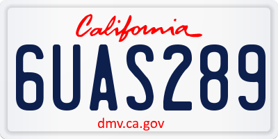 CA license plate 6UAS289