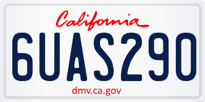 CA license plate 6UAS290