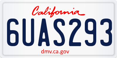 CA license plate 6UAS293