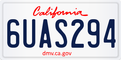 CA license plate 6UAS294