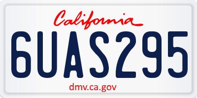 CA license plate 6UAS295