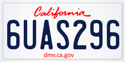 CA license plate 6UAS296