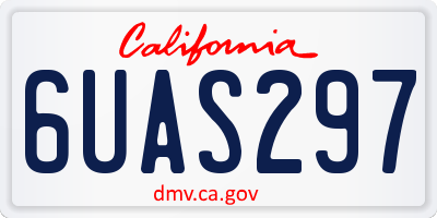 CA license plate 6UAS297