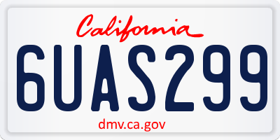 CA license plate 6UAS299