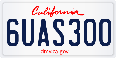 CA license plate 6UAS300