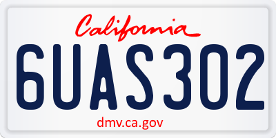 CA license plate 6UAS302
