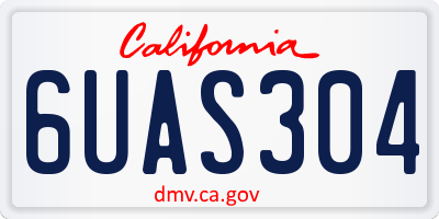 CA license plate 6UAS304