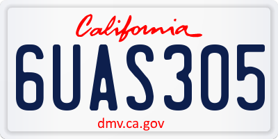 CA license plate 6UAS305