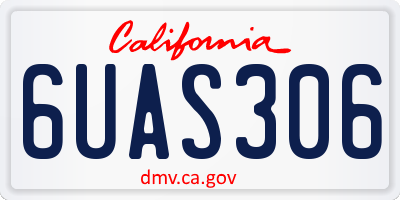 CA license plate 6UAS306