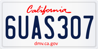 CA license plate 6UAS307