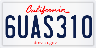CA license plate 6UAS310