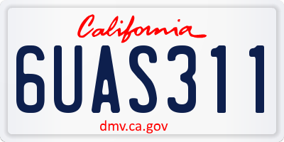 CA license plate 6UAS311