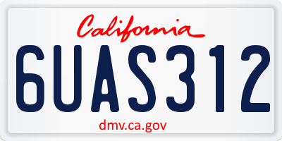 CA license plate 6UAS312