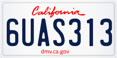 CA license plate 6UAS313